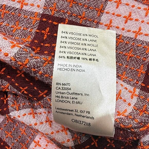 PILCRO Anthropologie Red Motif Plaid Smocked Blouse - Picture 7 of 10